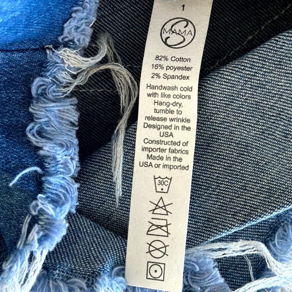 Sexy Mama Maternity Set Denim Shorts & Mama Black T-shirt Size: 2-6 - Picture 12 of 15